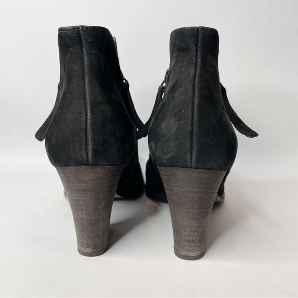 Paul Green Malibu Sliced Black Nubuck Double Zip Stacked Heel Bootie Size 7.5 - Picture 8 of 12